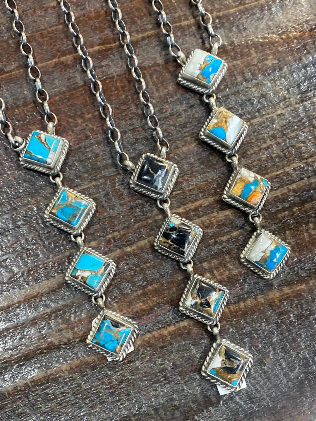 Capstone Four Square Sterling Drop Necklace - 22"