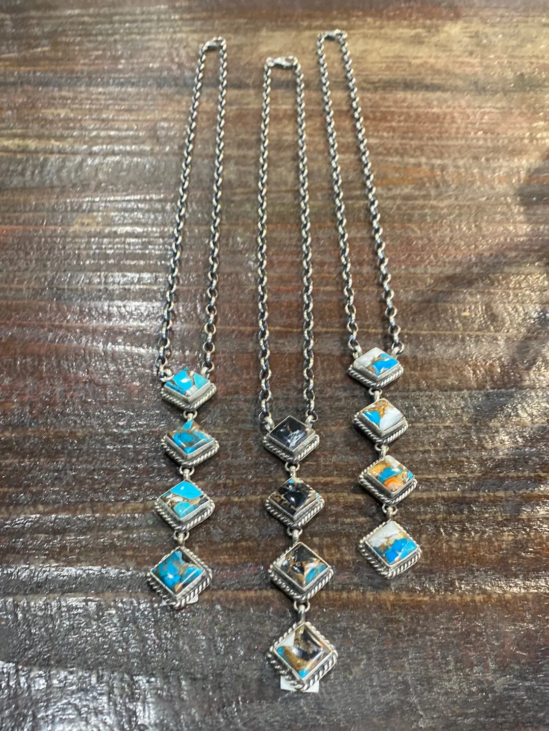 Capstone Four Square Sterling Drop Necklace - 22"
