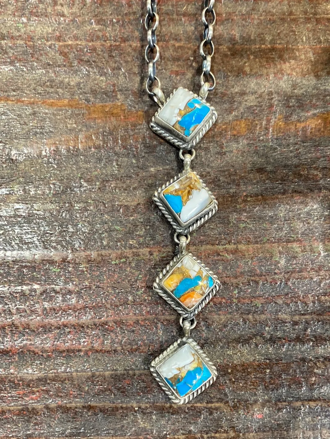 Capstone Four Square Sterling Drop Necklace - 22"