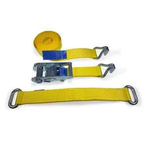 Car Transporter Wheel Straps - Claw Hook & Steel Eye Diverter Strap