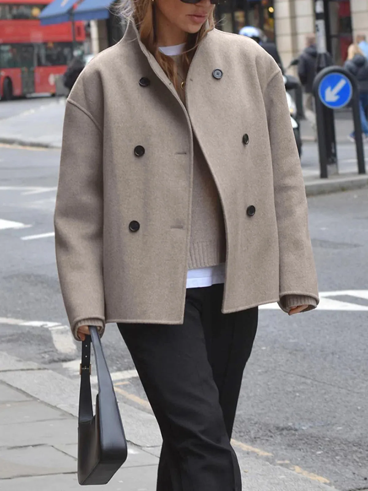 Casual Style Oversized Button-Down Jacket