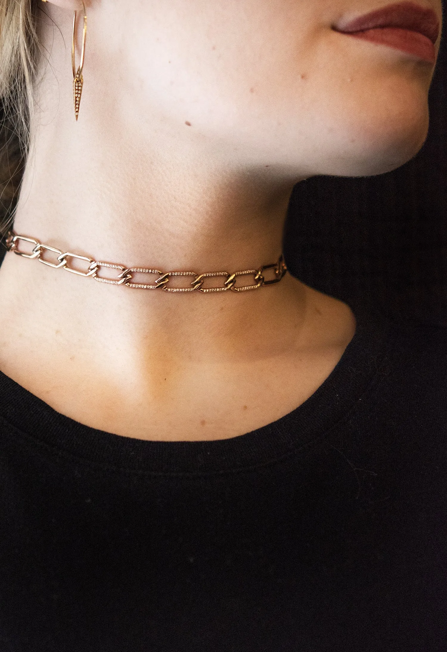 Chain Link Choker in Sterling Silver