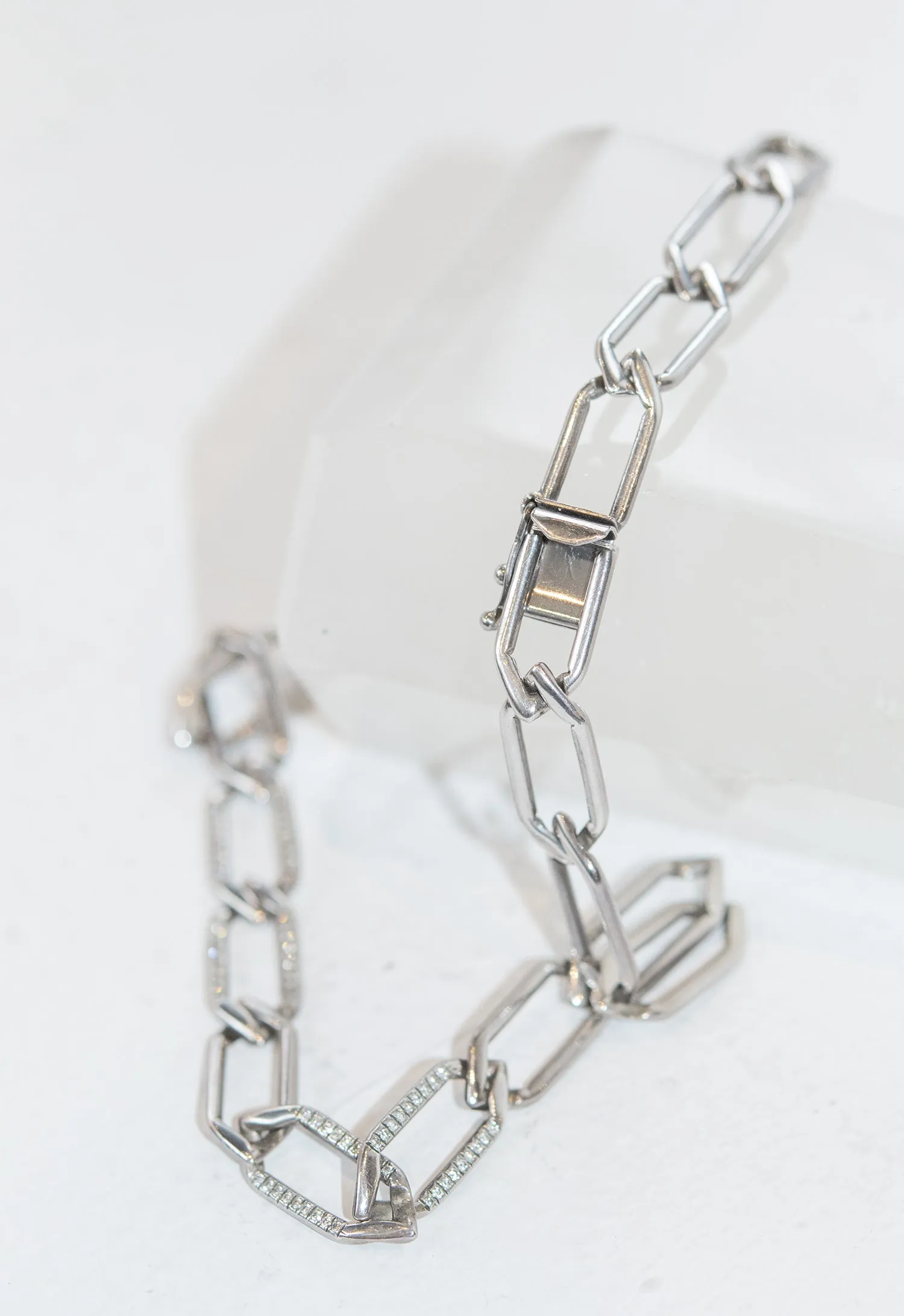 Chain Link Choker in Sterling Silver