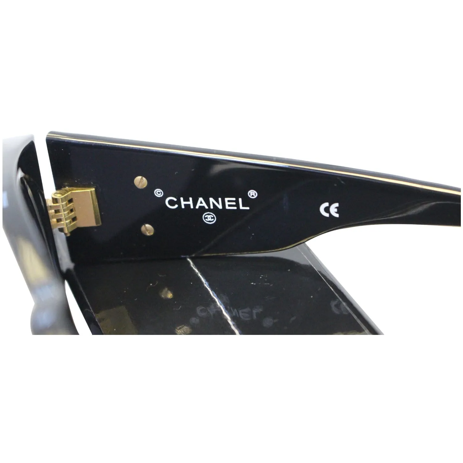CHANEL Black Vintage Quilted Sunglasses 01450