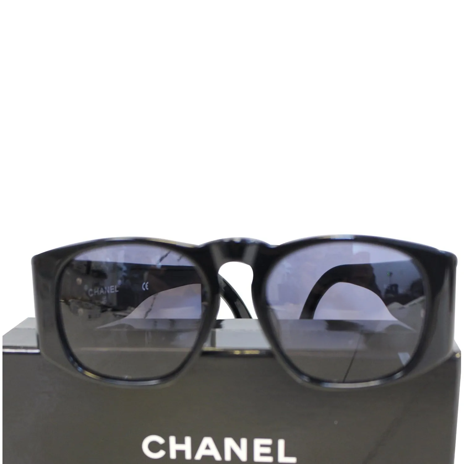 CHANEL Black Vintage Quilted Sunglasses 01450