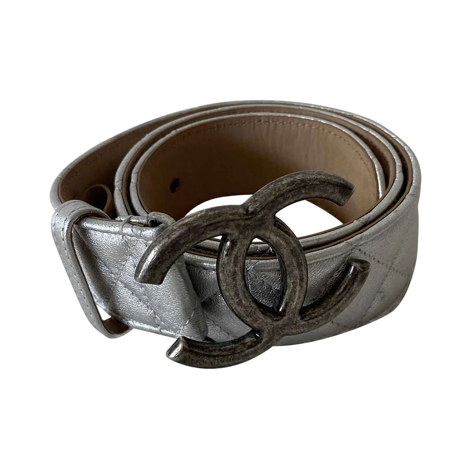 Chanel CC Logo Quilted Leather Belt