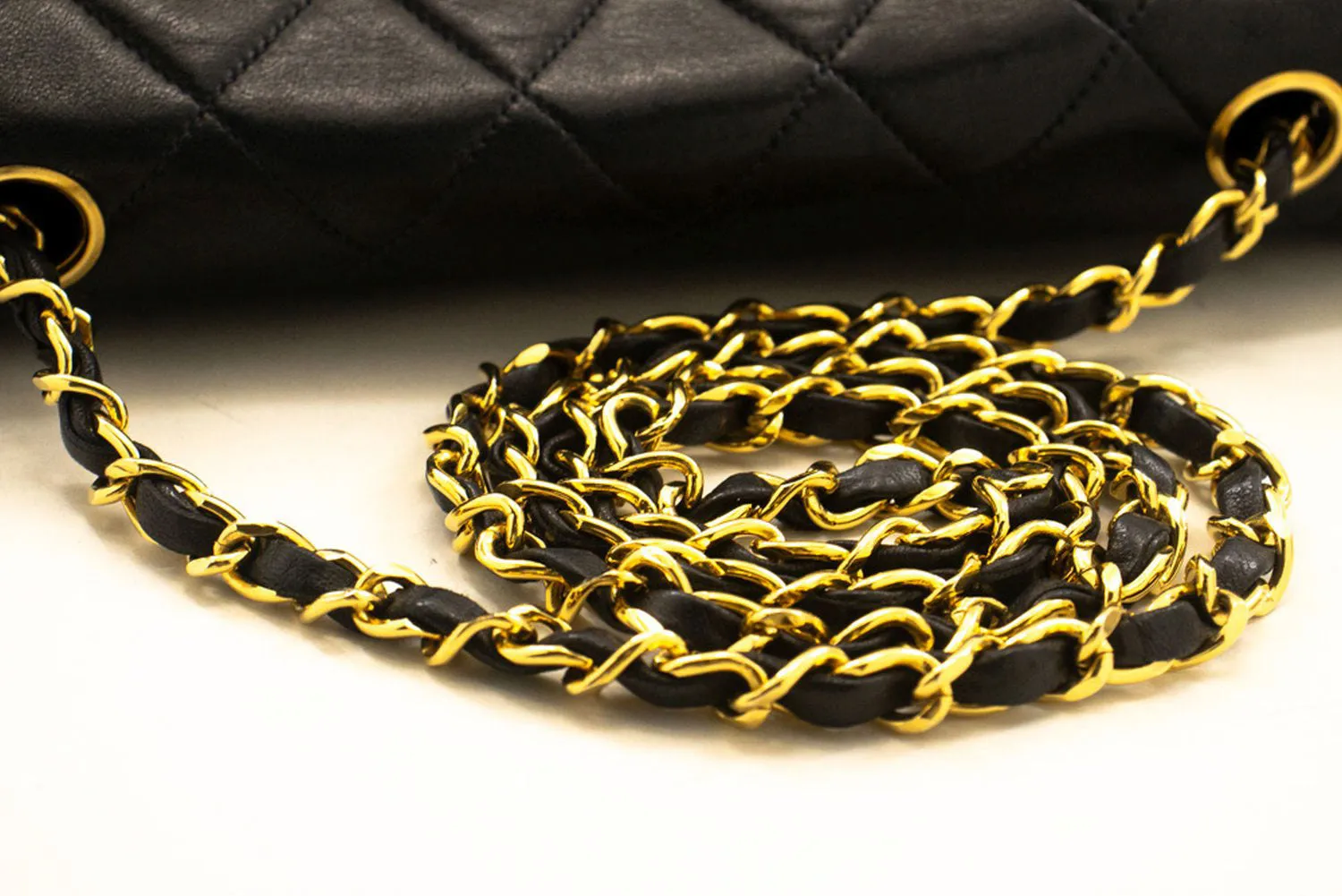 CHANEL Diana Flap Chain Shoulder Bag Black Quilted Lambskin Purse p38