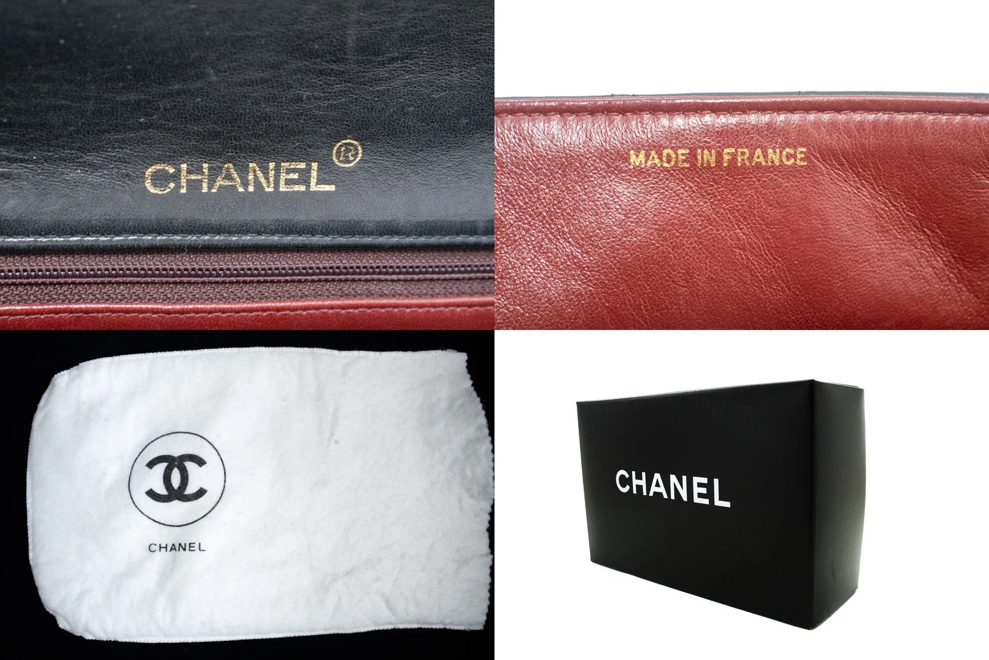 CHANEL Full Flap Chain Shoulder Bag Crossbody Black Quilted Lamb n21