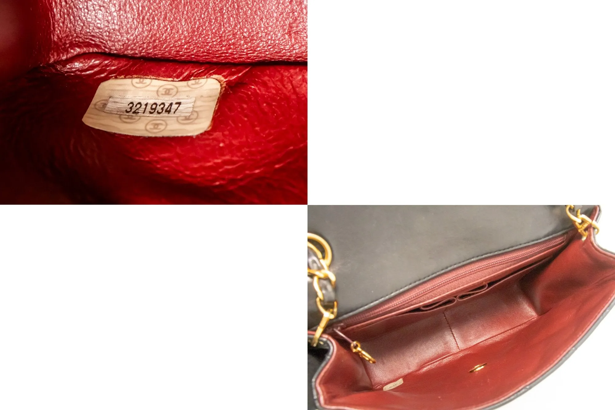 CHANEL Mini Square Small Chain Shoulder Bag Crossbody Black Lamb n37