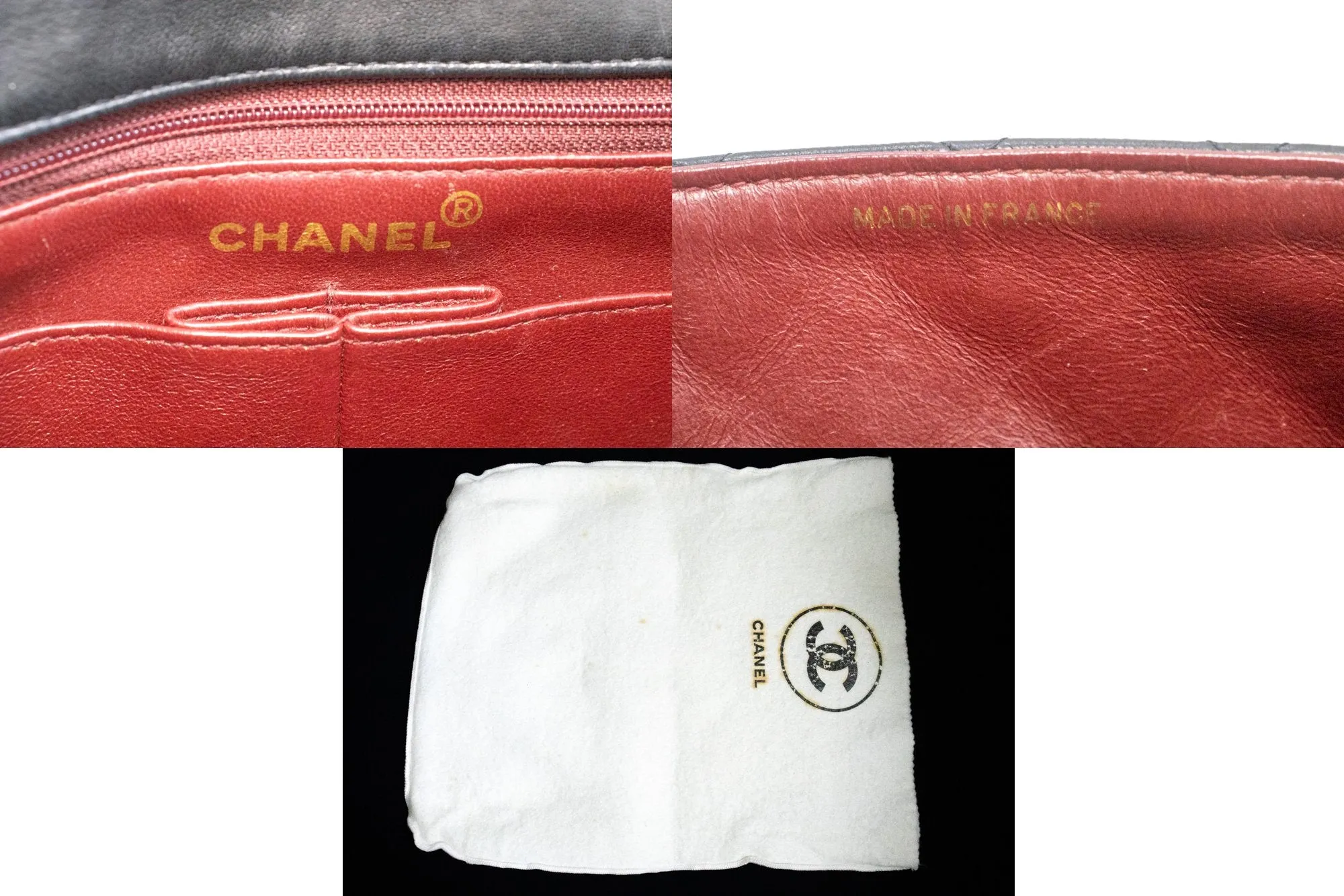 CHANEL Mini Square Small Chain Shoulder Bag Crossbody Black Lamb n37