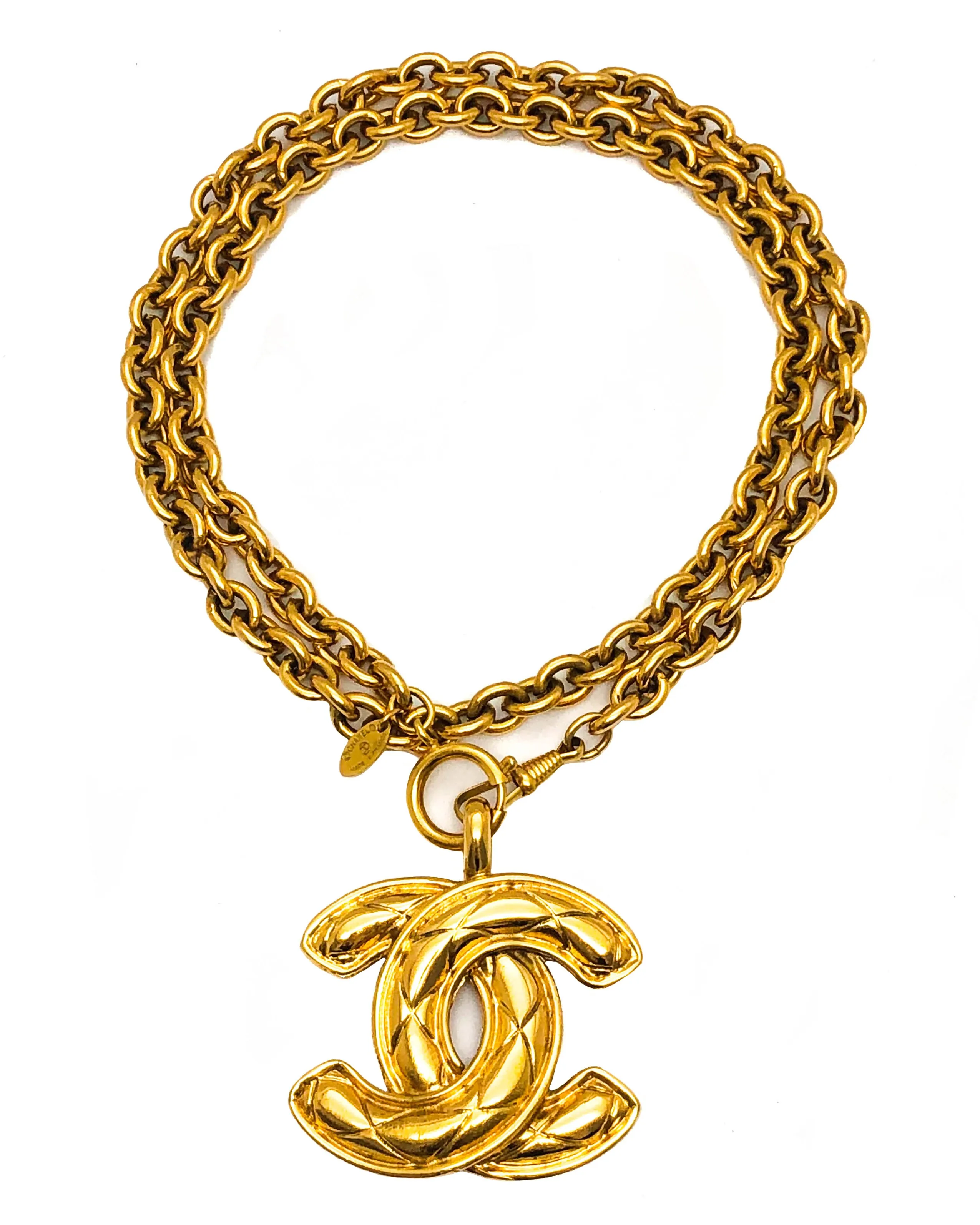 Chanel Vintage Rare Classic Quilted XL Necklace
