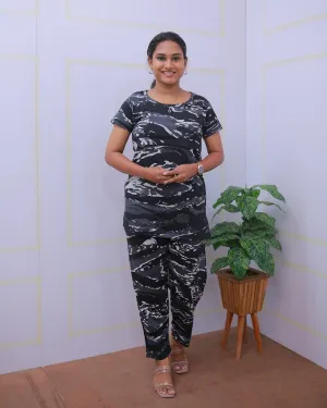 Charcoal | Zipless Feeding Pant Set