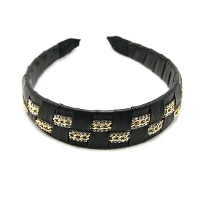 Checkered Chain Link Rhinestone Headband