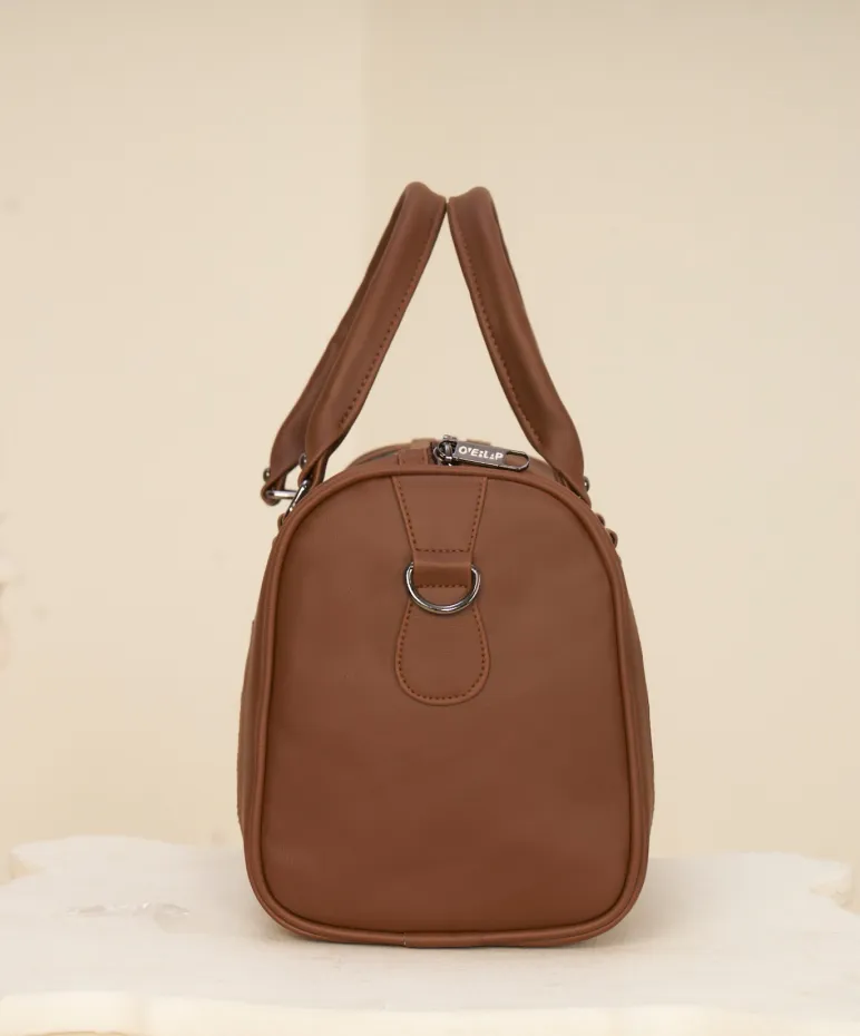 Chic Vegan Leather Women's Handbag - Double Handles for Stylish Versatility