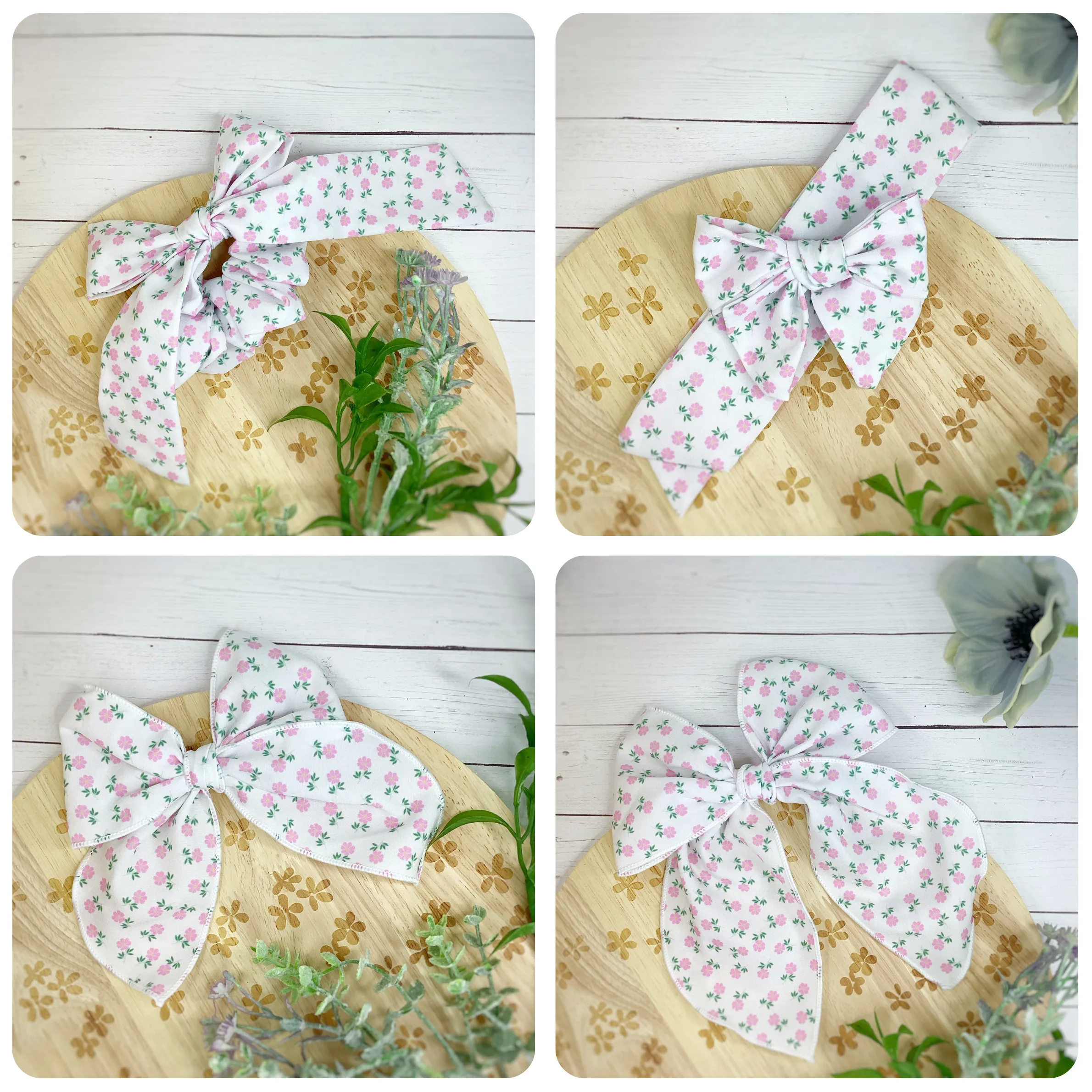 Chinoise Rose Bow Strip and Scrunchie Collection