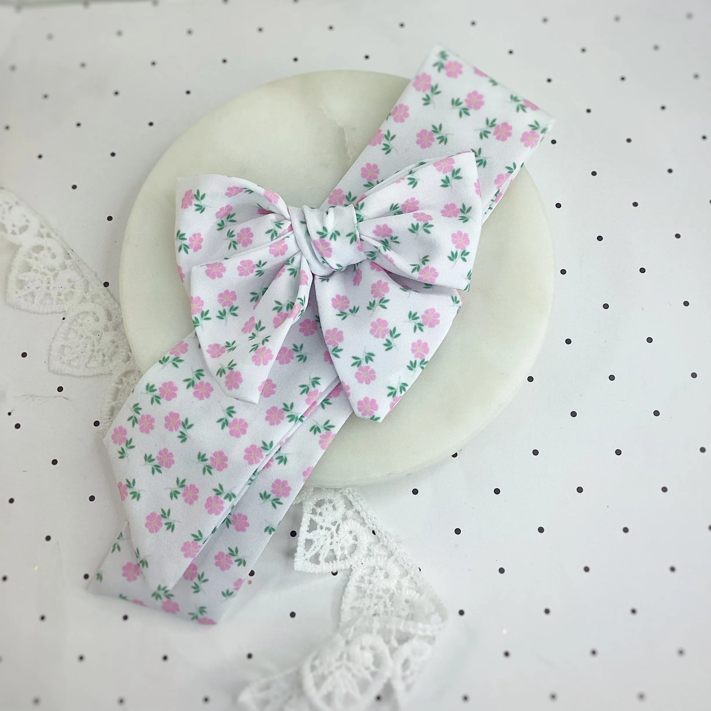 Chinoise Rose Bow Strip and Scrunchie Collection