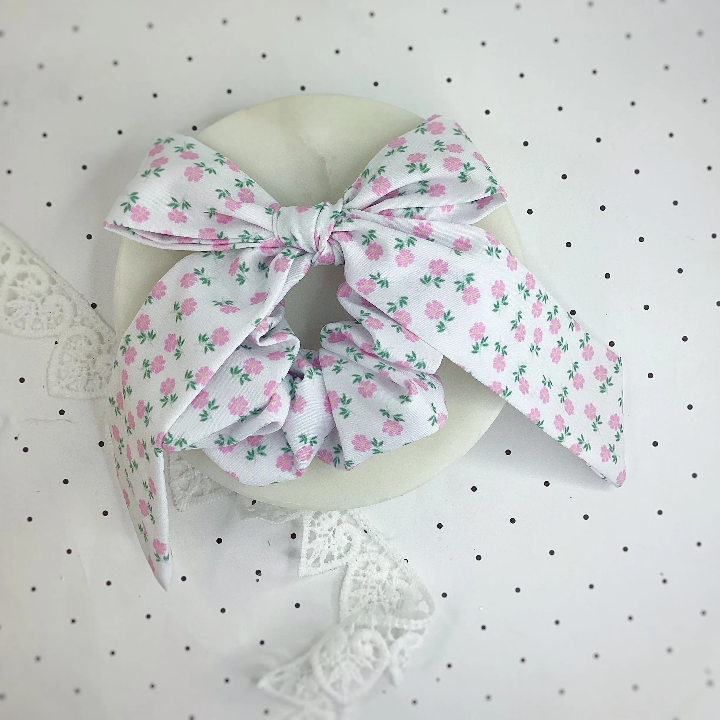 Chinoise Rose Bow Strip and Scrunchie Collection