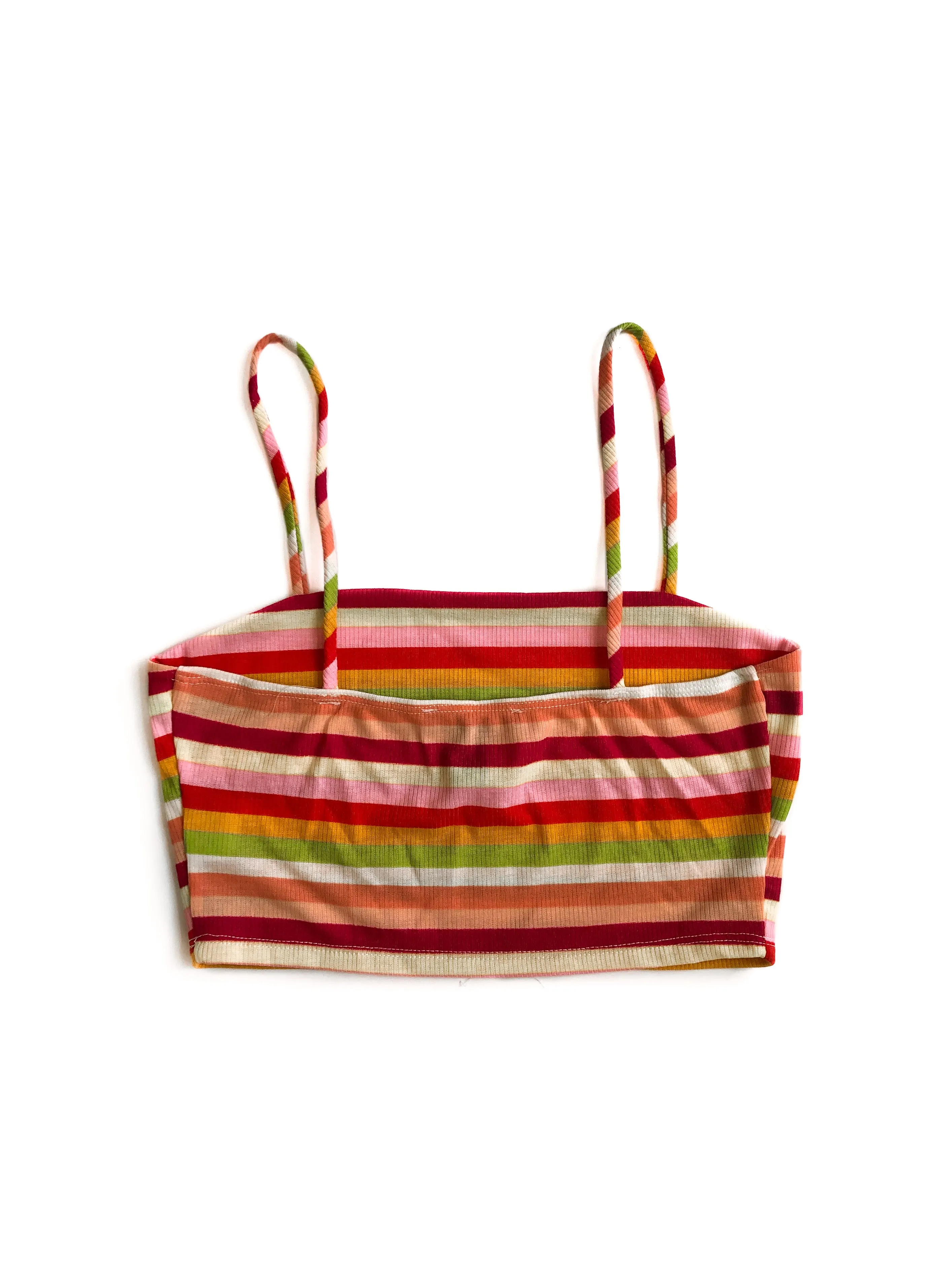 Chloe Striped Crop Top - Pink Multi