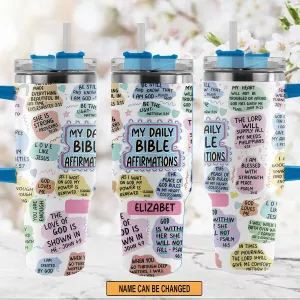 Christianartbag Drinkware, My Daily Bible Affirmations Personalized Tumbler With Handle, Personalized Tumbler With Handle, Tumbler Tumbler With Handle, Christmas Gift, CAB01280823