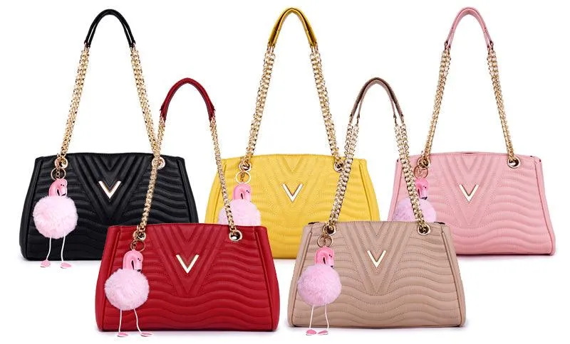 Classical Design Genuine Woman Khaki Leather flower Bags