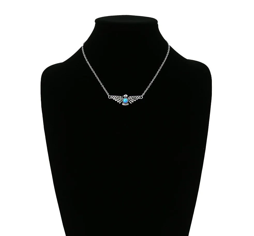 Clay Link Chain Necklace With Aztec Thunderbird Pendant - 16"