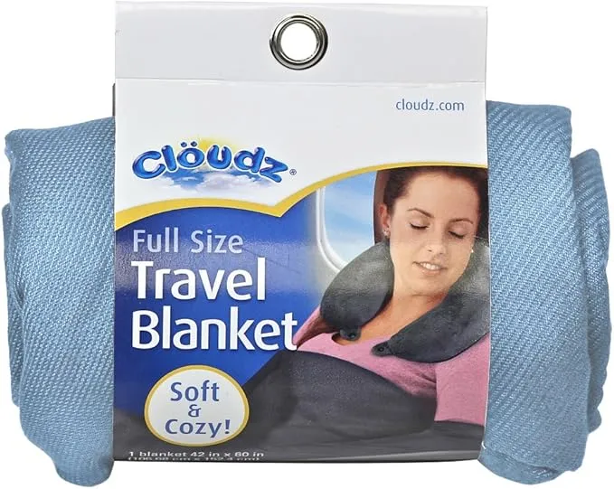 Cloudz Compact Travel Blanket - Light Blue