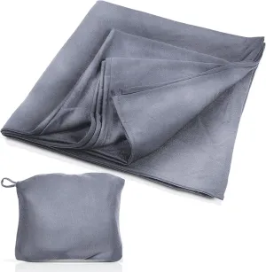 Cloudz Jersey Travel Blanket (50"x50") in A Bag - Heather Grey