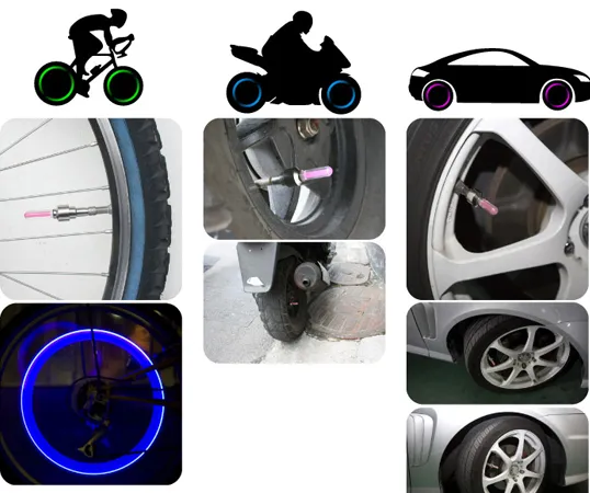 Colorful Tire Value Stem Lights Caps