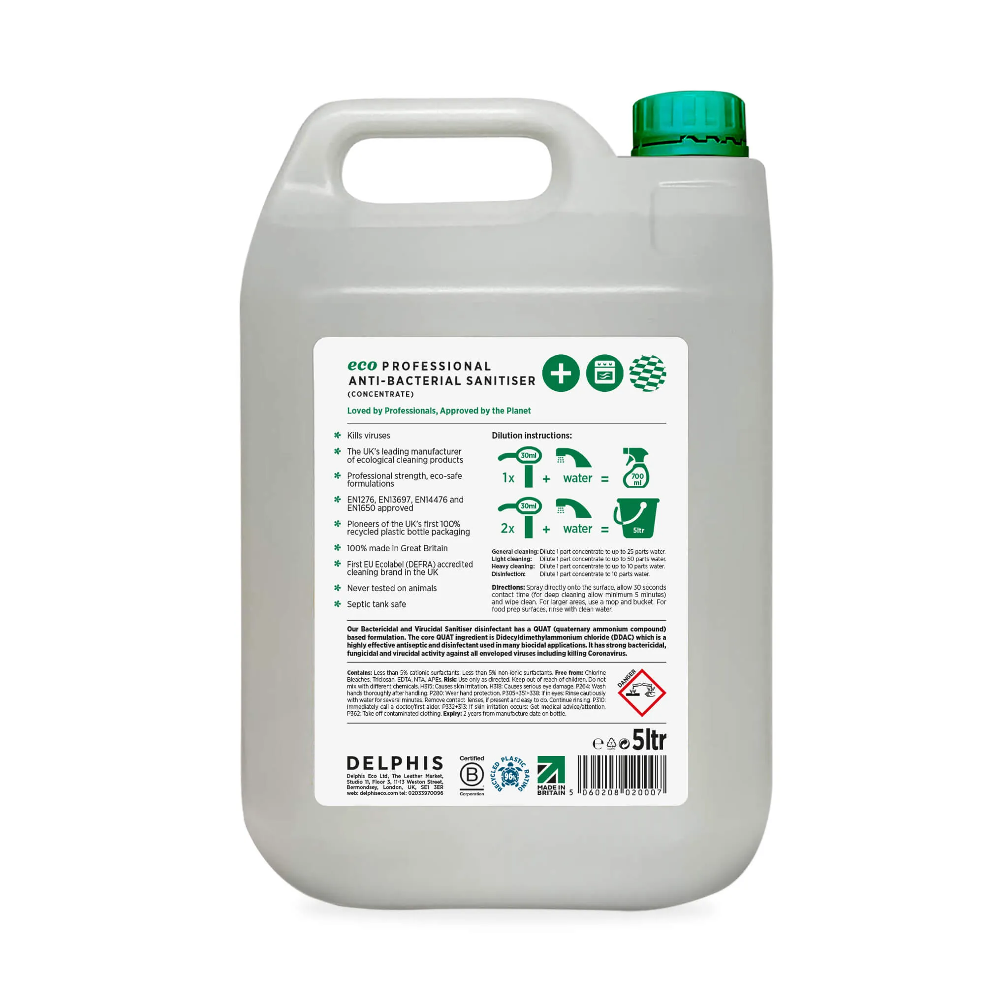 Commercial Anti-Bacterial Sanitiser 5L (Concentrate)