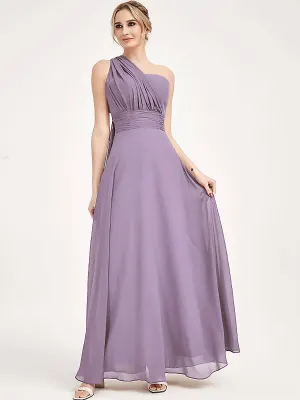 Convertible Chiffon Bridesmaid Dress Wrap Dusty Purple Maxi Gown