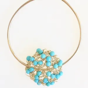 Convertible Hoops with Turquoise Rounds