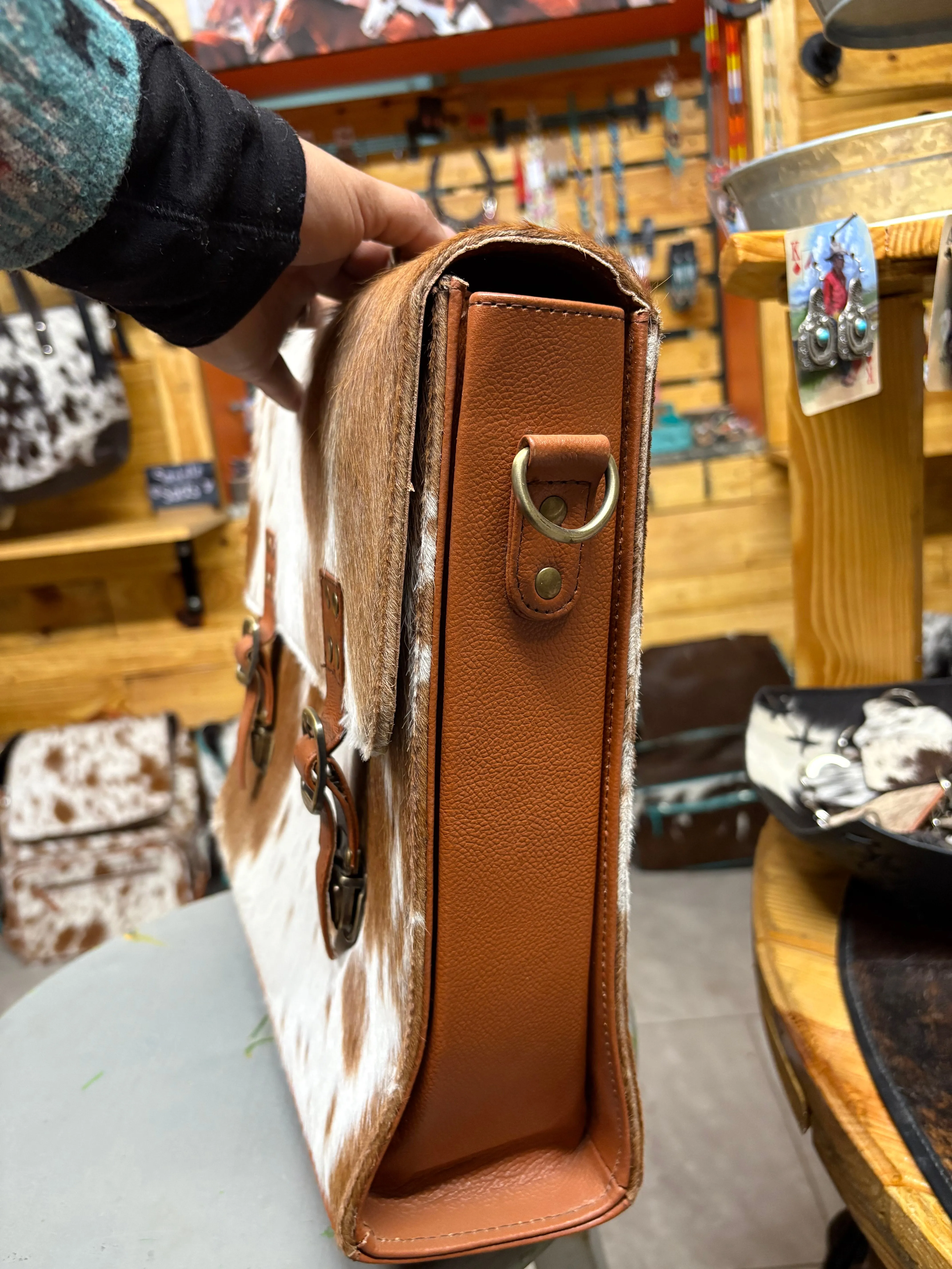 Cowhide Briefcase - Laptop Bag - Business