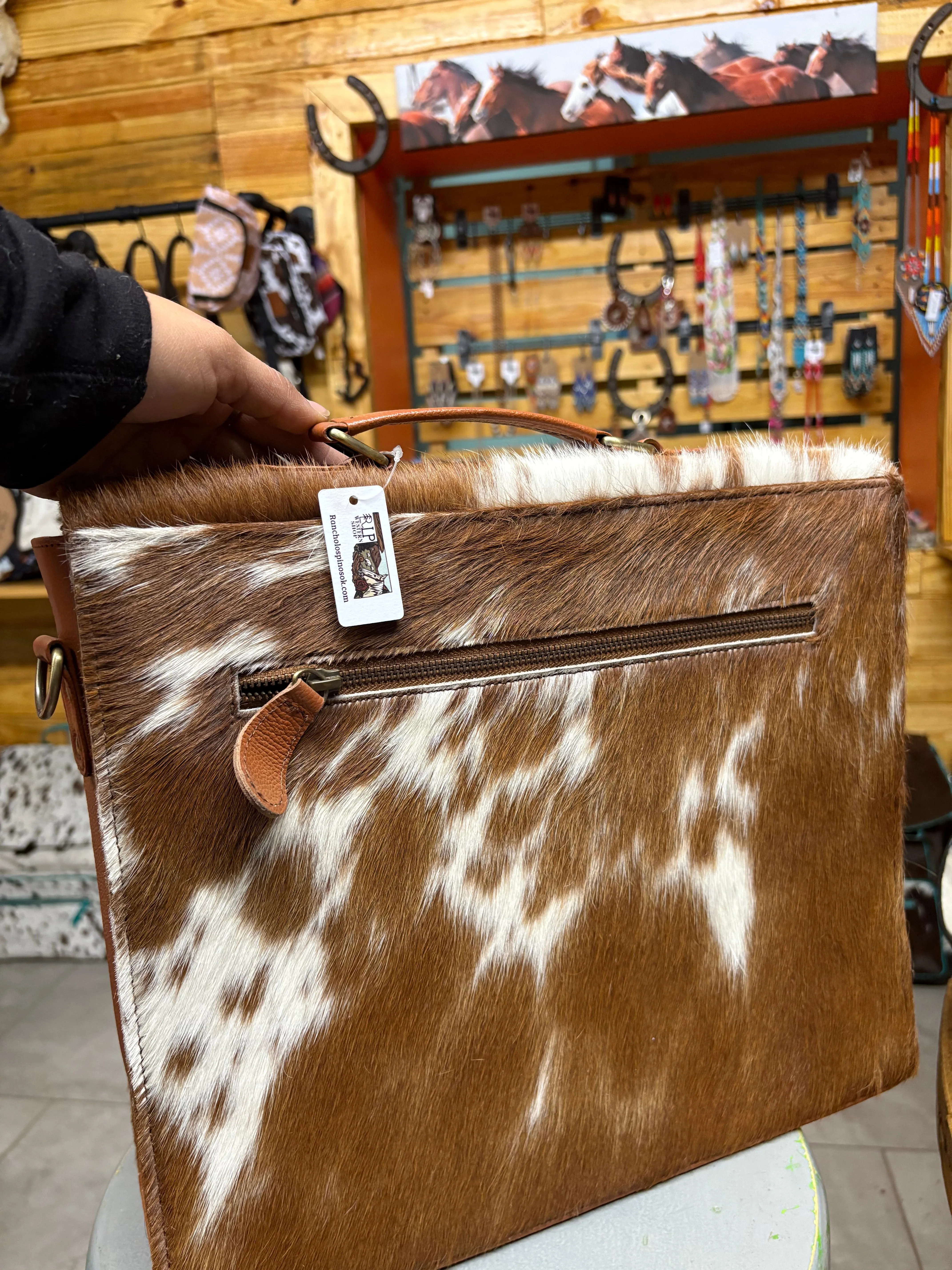 Cowhide Briefcase - Laptop Bag - Business