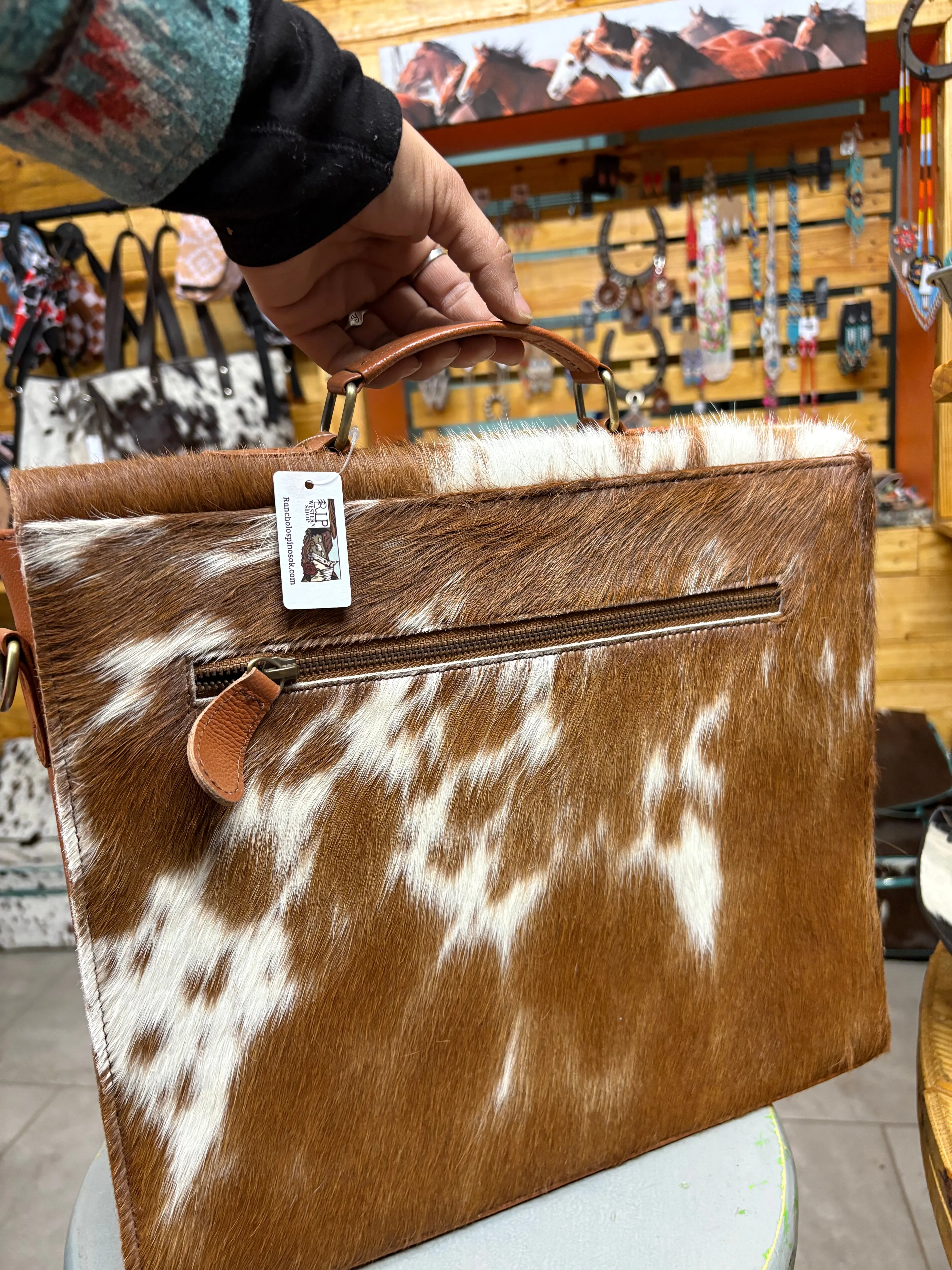 Cowhide Briefcase - Laptop Bag - Business
