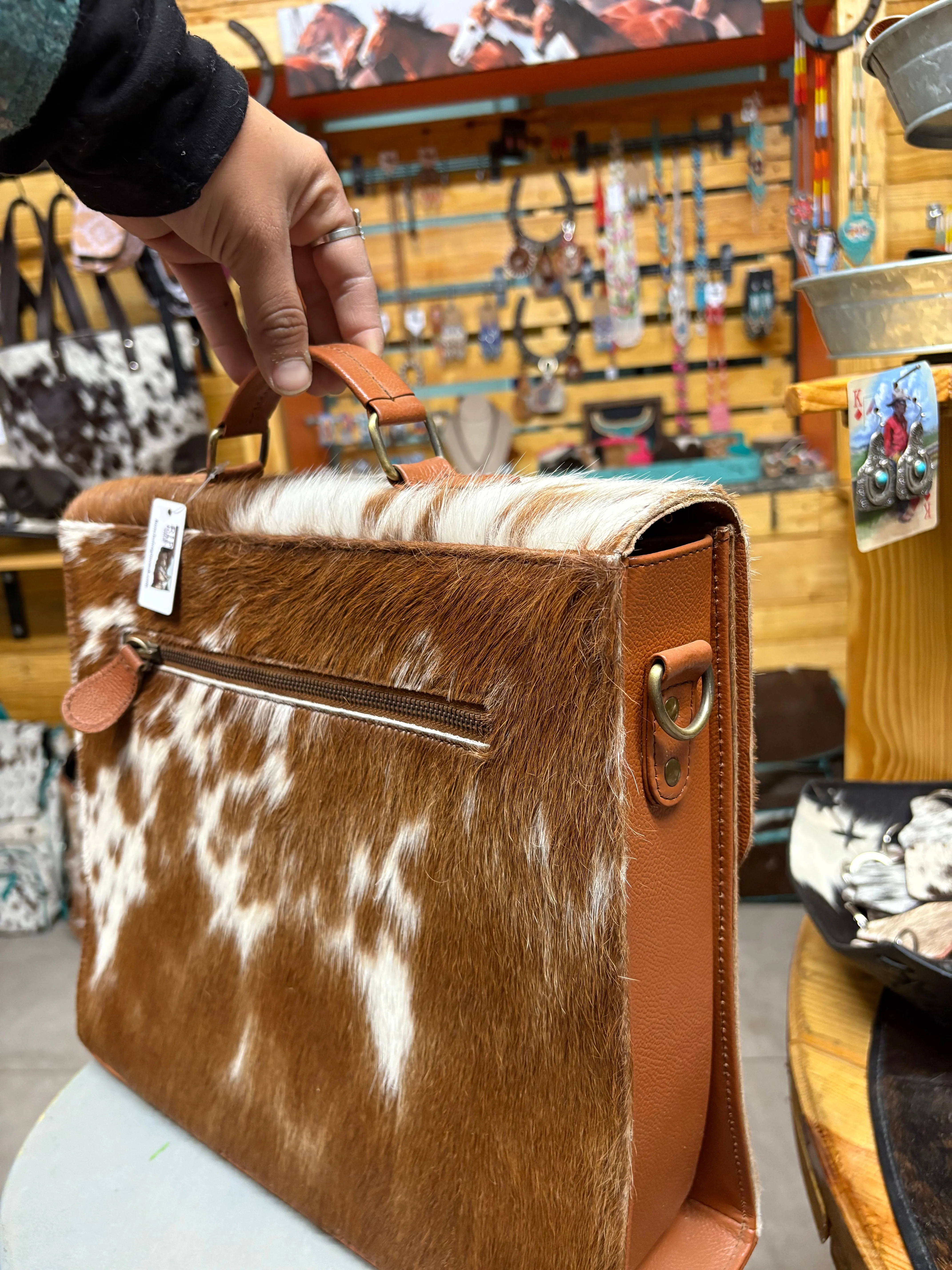 Cowhide Briefcase - Laptop Bag - Business