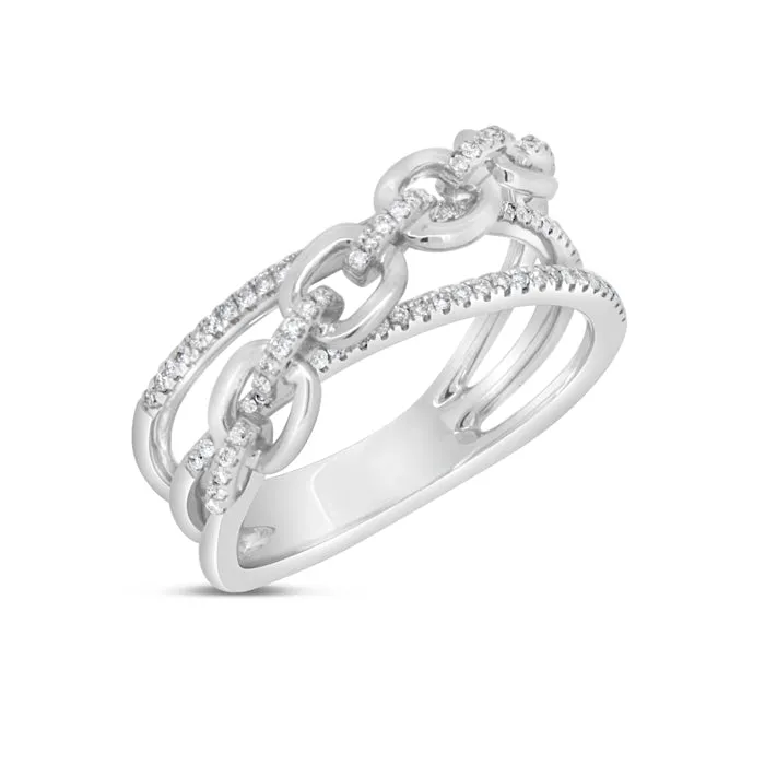 Criss Cross Chain Link Ring