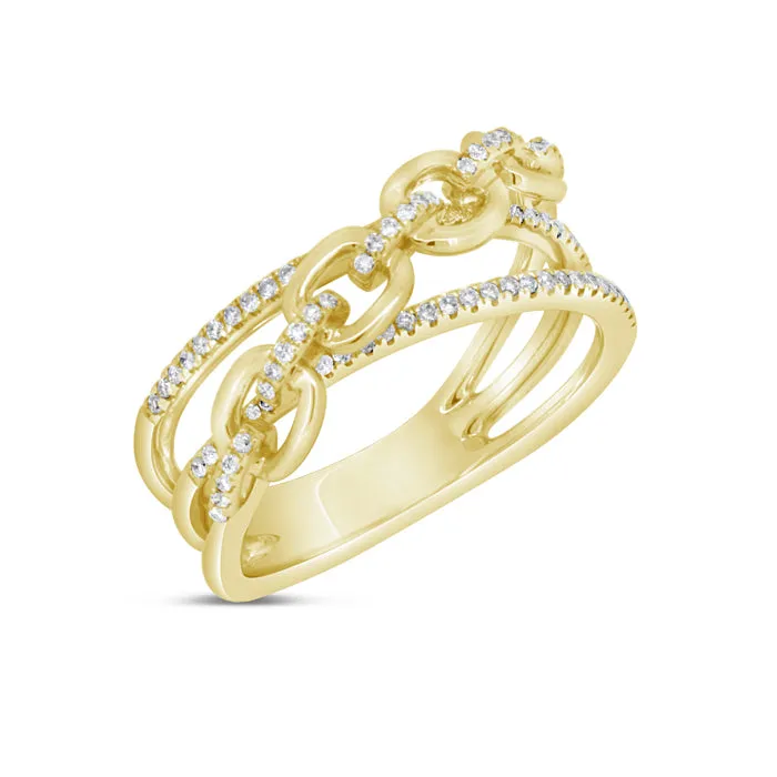 Criss Cross Chain Link Ring
