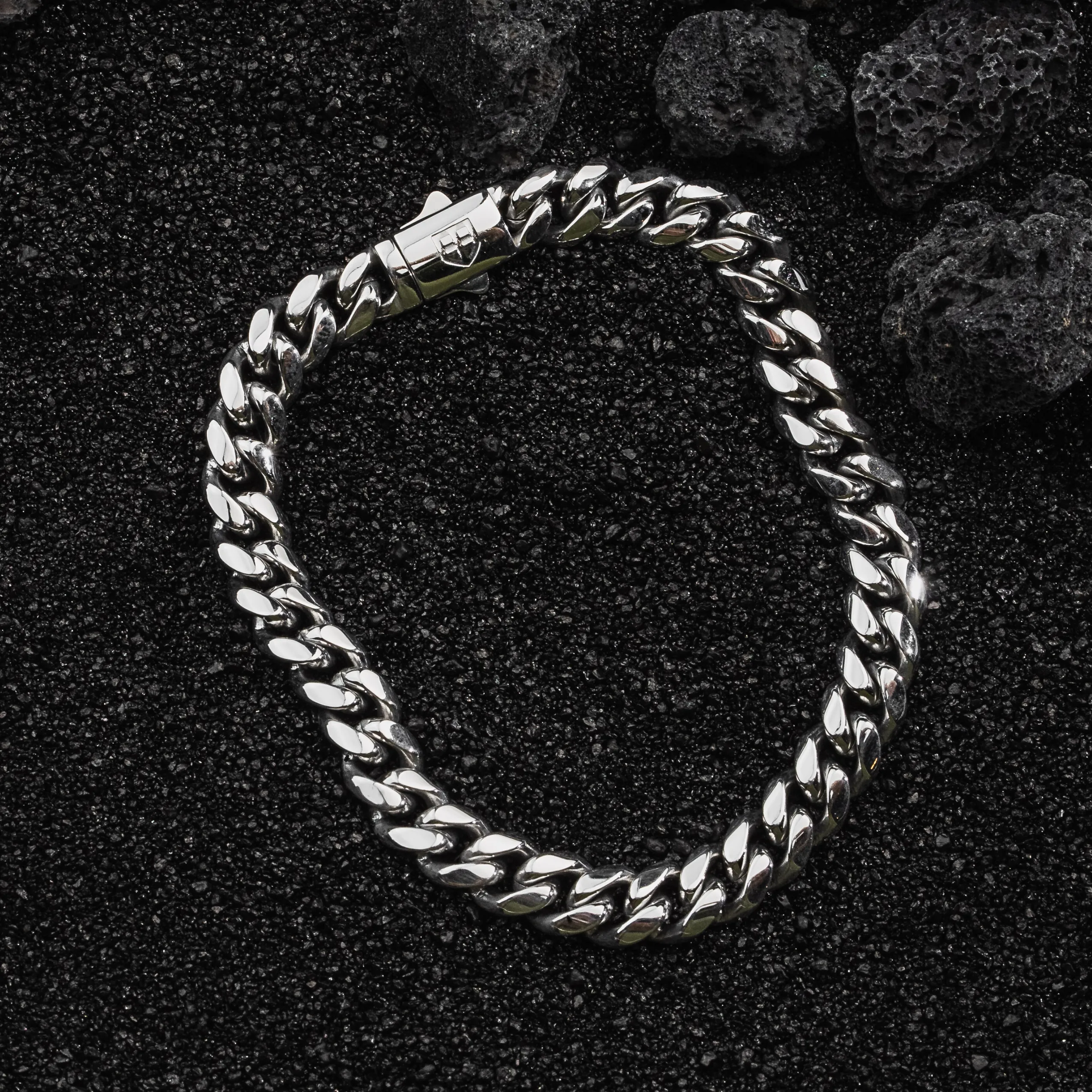 CUBAN Bracelet 18K White Gold - 8mm