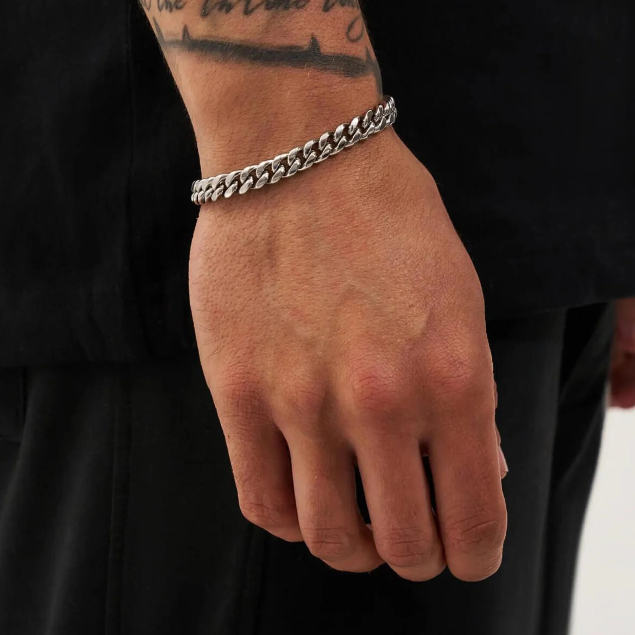 CUBAN Bracelet 18K White Gold - 8mm