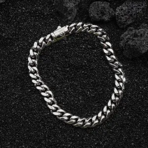 CUBAN Bracelet 18K White Gold - 8mm