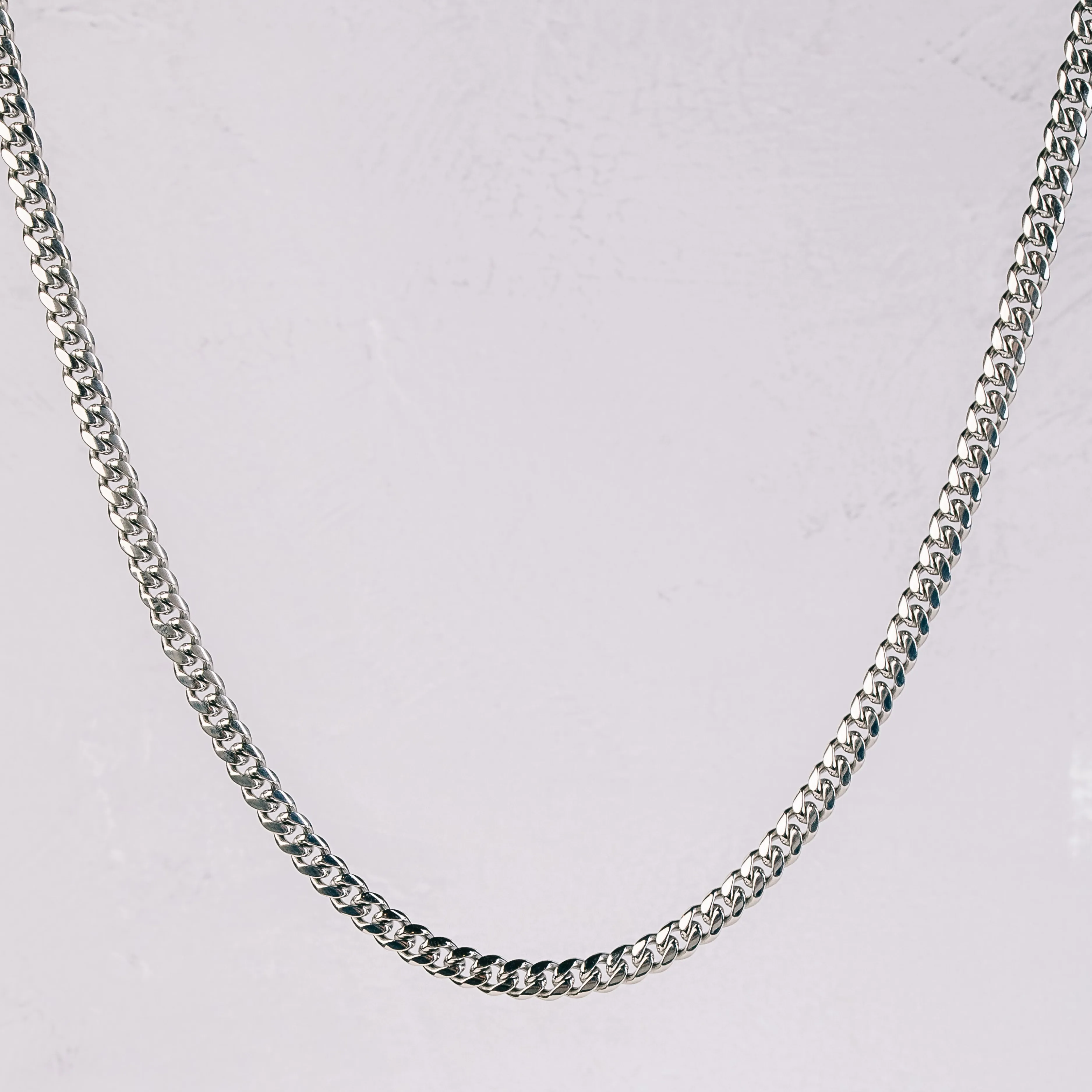 CUBAN Chain 2pc. Set 18K White Gold - 8mm