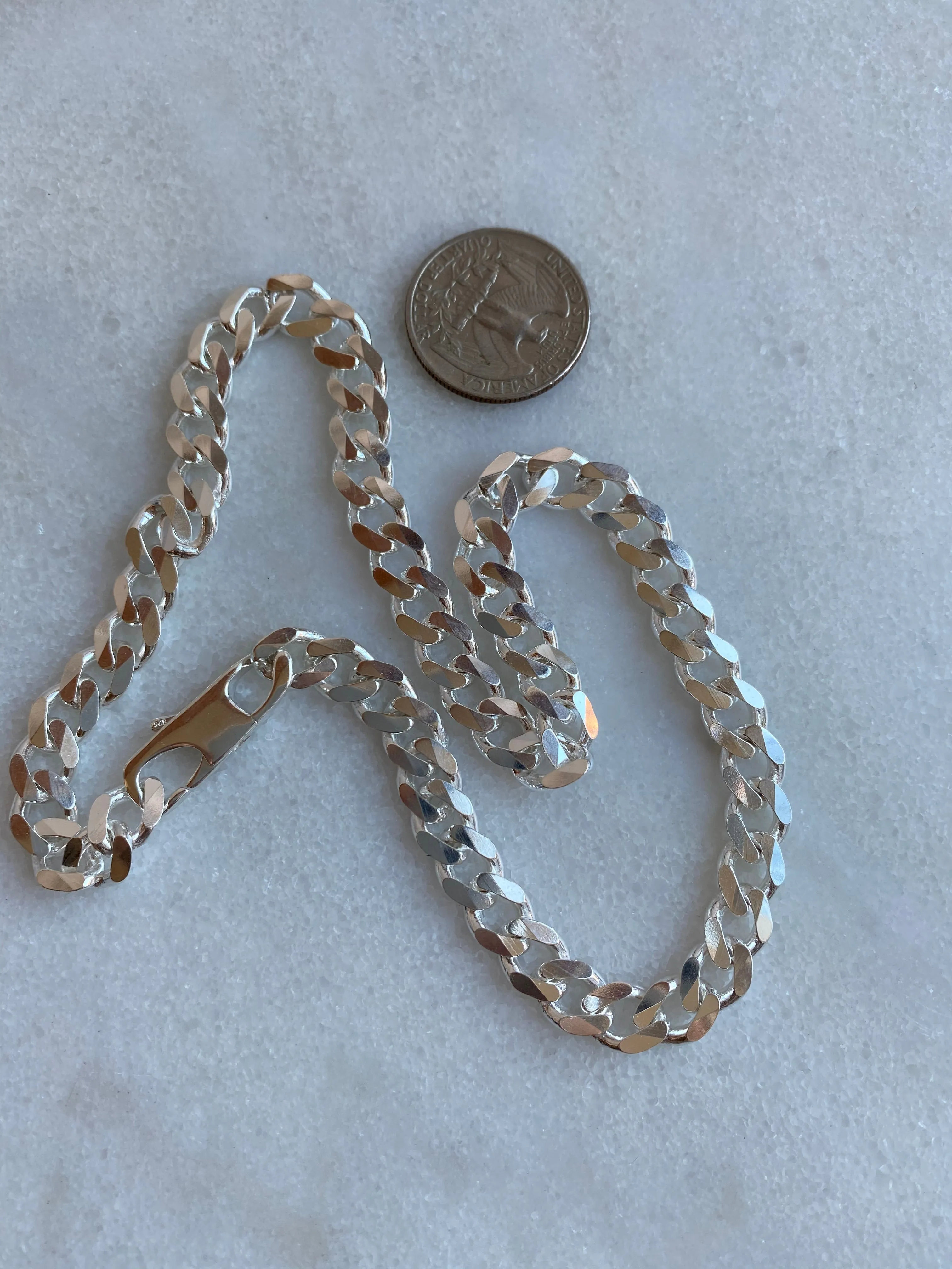 Cuban Link 8.1 mm Sterling Silver Chain Necklace
