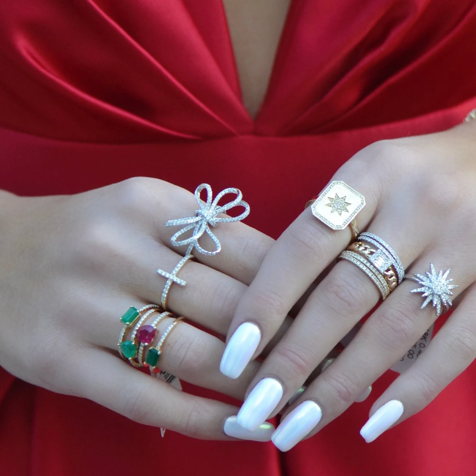 Cuban Link Baguette and Diamond Ring