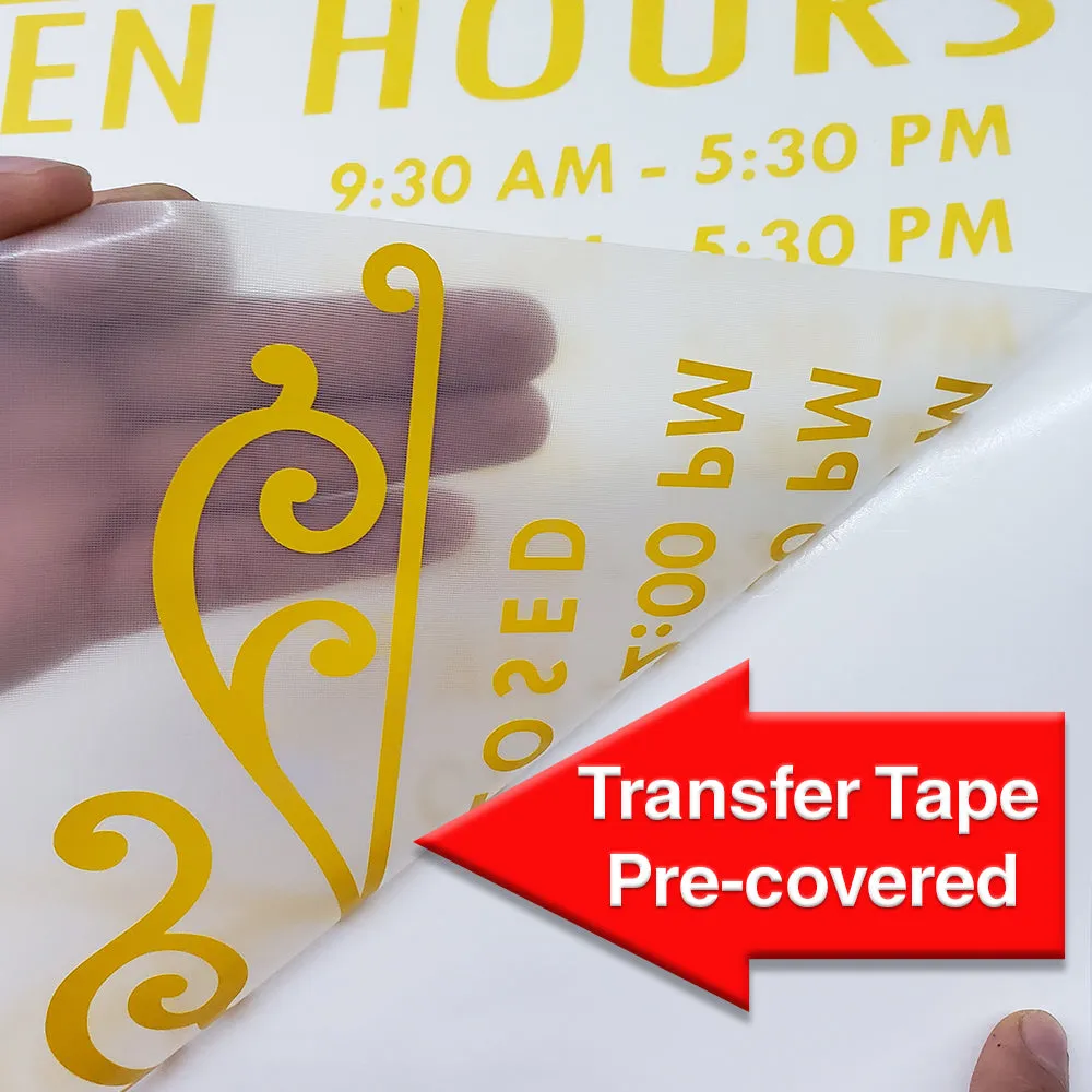 Custom Decal - Business Hours. Store Hours Decal. Style 2