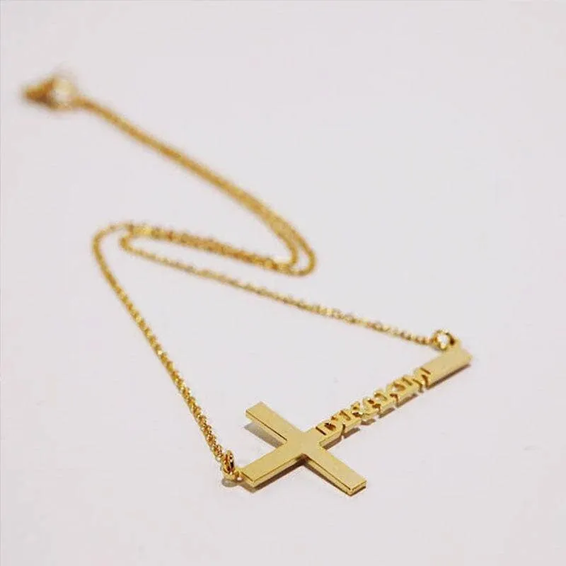 Custom Name Cross Necklace