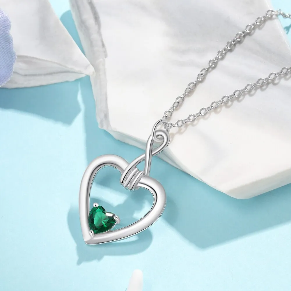 Customized Inlaid Birthstone Infinity Necklace