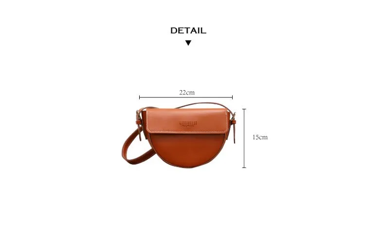 Cute Black LEATHER Saddle Bag WOMEN SHOULDER BAG Small Saddle Crossbody Purse FOR WOMEN