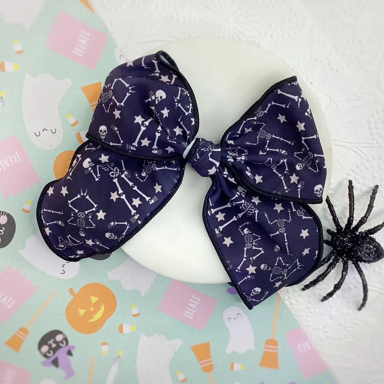 Dancing Skeletons Bow Strip, Headband and Scrunchie Collection