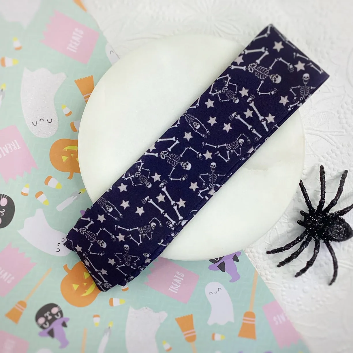 Dancing Skeletons Bow Strip, Headband and Scrunchie Collection