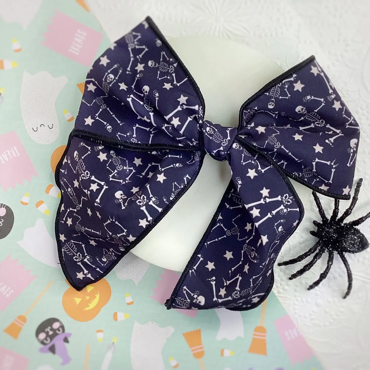 Dancing Skeletons Bow Strip, Headband and Scrunchie Collection